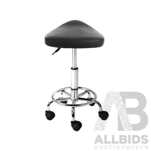 PU Leather Swivel Saddle Salon Chair - Black - Brand New - Free Shipping