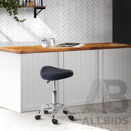 PU Leather Swivel Saddle Salon Chair - Black - Brand New - Free Shipping