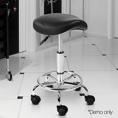 PU Leather Swivel Saddle Salon Chair - Black - Brand New - Free Shipping