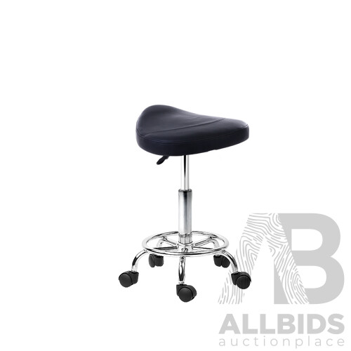 PU Leather Swivel Saddle Salon Chair - Black - Brand New - Free Shipping