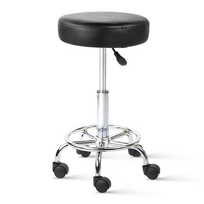 PU Leather Swivel Salon Stool - Black - Brand New - Free Shipping