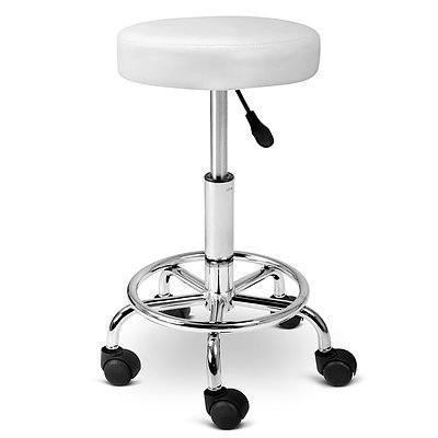 PU Leather Swivel Salon Stool - White - Brand New - Free Shipping