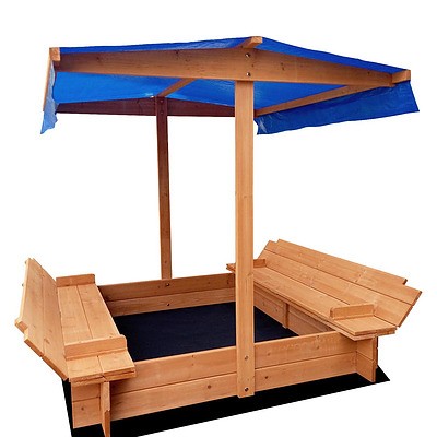Wooden Outdoor Sand Box Set Sand Pit- Natural Wood - Brand New - Free Shipping