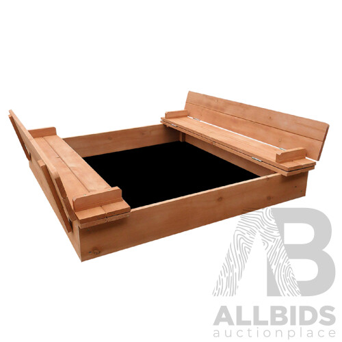 Wooden Outdoor Sandpit Set - Natural Wood - Brand New - Free Shipping