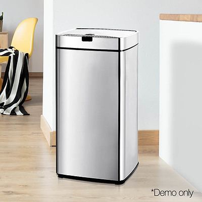 45L Motion Sensor Rubbish Bin - Silver - Free Shipping