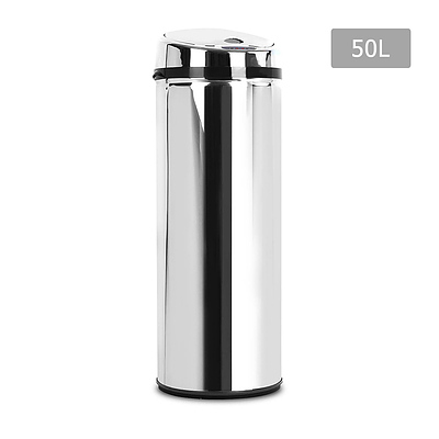 50L Stainless Steel Motion Sensor Rubbish Bin - Free Shipping