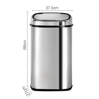58L Stainless Steel Motion Sensor Rubbish Bin - Free Shipping