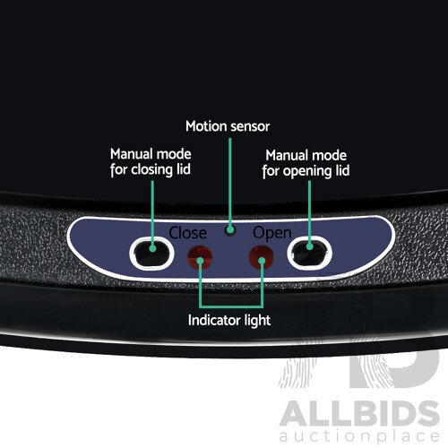 68L Motion Sensor Rubbish Bin - Black - Free Shipping