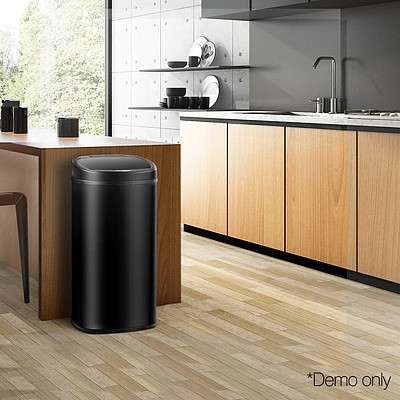 68L Motion Sensor Rubbish Bin - Black - Free Shipping