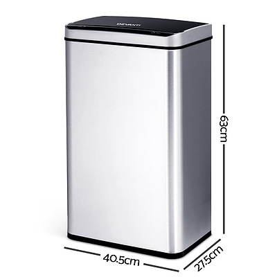 60L Motion Sensor Bin - Silver - Free Shipping