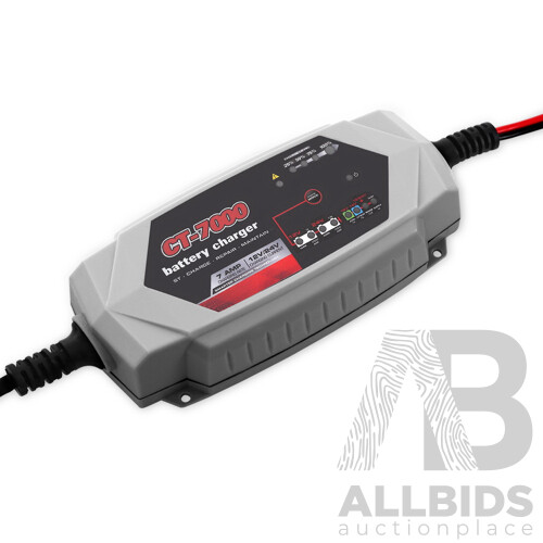 Smart Battery Charger 7A 12V 24V Automatic SLA AGM Car Truck Boat Motorcycle Caravan