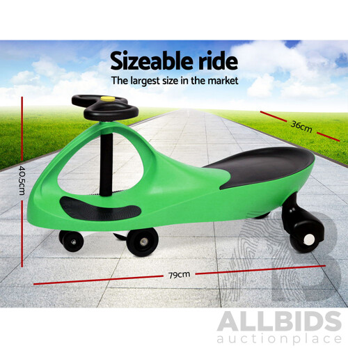 Kids Ride On Swing Car  -Green - Brand New - Free Shipping