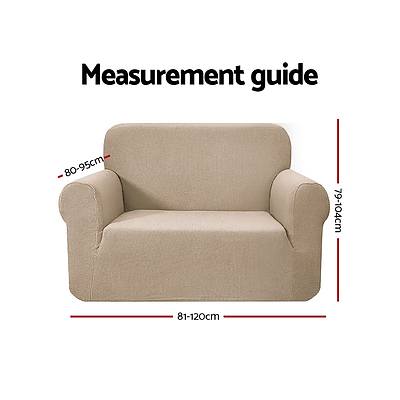 High Stretch Sofa Cover Couch Protector Slipcovers 1 Seater Sand