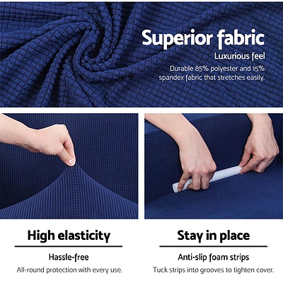 High Stretch Sofa Cover Couch Protector Slipcovers 2 Seater Navy - Brand New - Free Shipping
