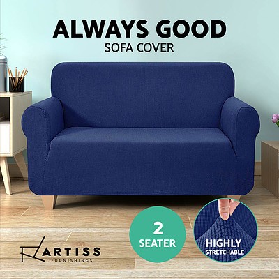 High Stretch Sofa Cover Couch Protector Slipcovers 2 Seater Navy - Brand New - Free Shipping