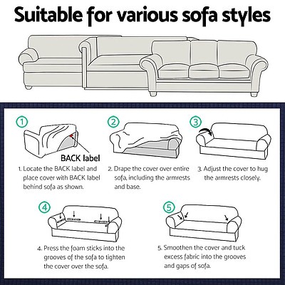 High Stretch Sofa Cover Couch Protector Slipcovers 2 Seater Burgundy