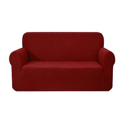 High Stretch Sofa Cover Couch Protector Slipcovers 2 Seater Burgundy