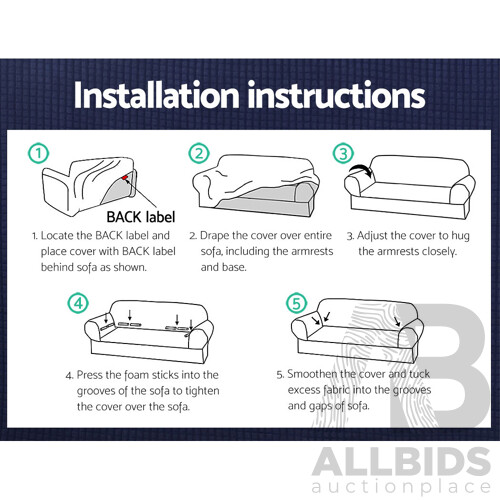 High Stretch Sofa Cover Couch Protector Slipcovers 3 Seater Grey - Brand New - Free Shipping