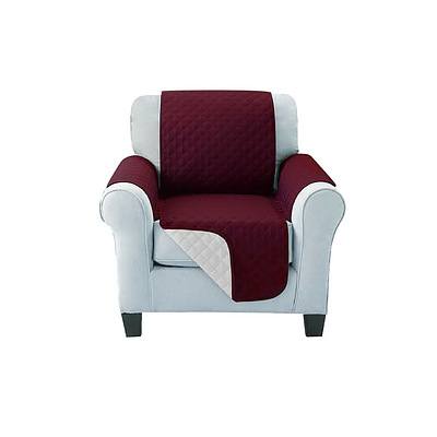 Sofa Cover Quilted Couch Covers Lounge Protector Slipcovers 1 Seater Burgundy - Brand New - Free Shipping