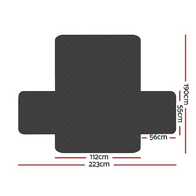 Sofa Cover Quilted Couch Covers Protector Slipcovers 2 Seater Dark Grey