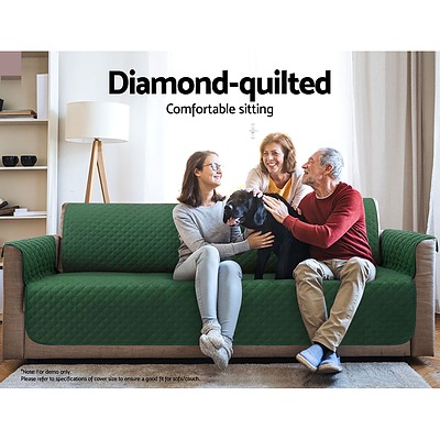 Sofa Cover Quilted Couch Covers Protector Slipcovers 2 Seater Green