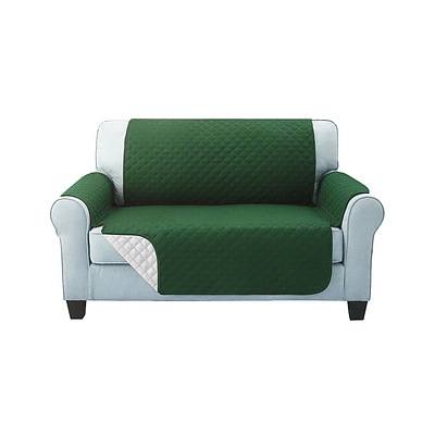 Sofa Cover Quilted Couch Covers Protector Slipcovers 2 Seater Green