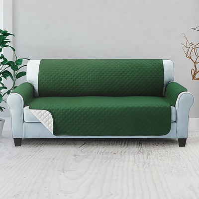 Sofa Cover Quilted Couch Covers Protector Slipcovers 3 Seater Green - Brand New - Free Shipping