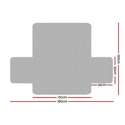 Sofa Cover Quilted Couch Covers Protector Slipcovers 3 Seater Grey - Brand New - Free Shipping