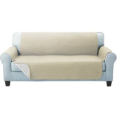 Sofa Cover Quilted Couch Covers Protector Slipcovers 3 Seater Khaki - Brand New - Free Shipping
