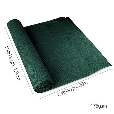 70% Sun Shade Cloth Shadecloth Sail Roll Mesh Outdoor 175gsm 1.83x20m Green - Brand New - Free Shipping