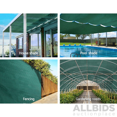 Instahut 1.83x20m 30% UV Shade Cloth Shadecloth Sail Garden Mesh Roll Outdoor Green - Free Shipping