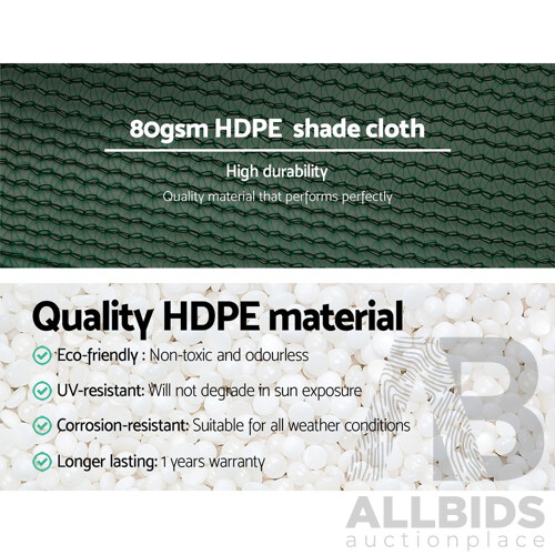 Instahut 1.83x20m 30% UV Shade Cloth Shadecloth Sail Garden Mesh Roll Outdoor Green - Free Shipping