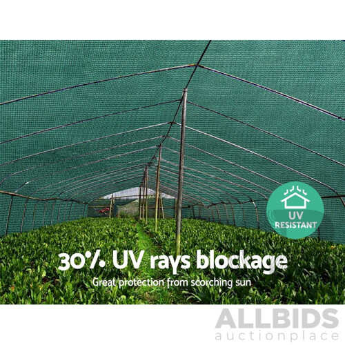 Instahut 1.83x20m 30% UV Shade Cloth Shadecloth Sail Garden Mesh Roll Outdoor Green - Free Shipping