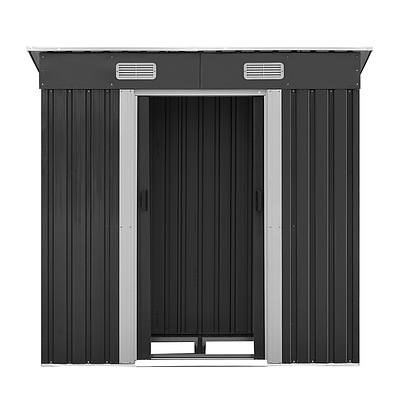 1.94 x 1.21m metal Base Garden Shed - Grey