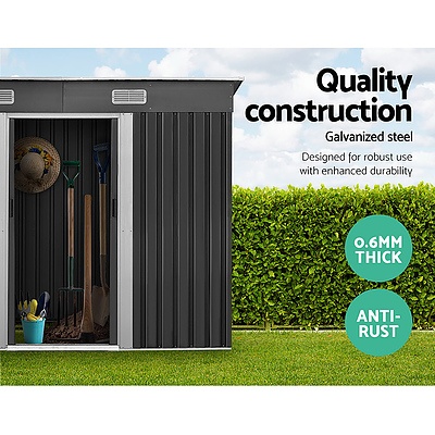 Giantz 2.35 x 1.31m Steel Garden Shed - Grey - Brand New - Free Shipping