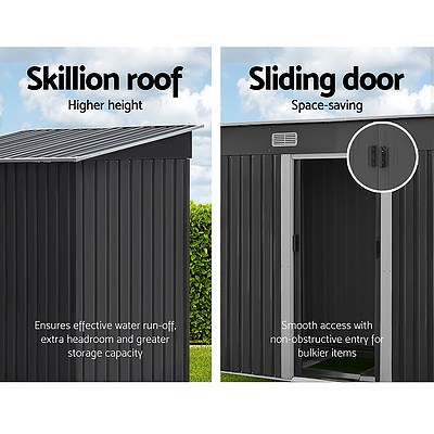 Giantz 2.35 x 1.31m Steel Garden Shed - Grey - Brand New - Free Shipping