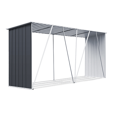 Log Storage Shed Galvanised Steel Outdoor Garden Firewood 3.5mÂ³ Shelter - Brand New - Free Shipping