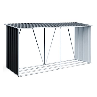 Log Storage Shed Galvanised Steel Outdoor Garden Firewood 3.5mÂ³ Shelter - Brand New - Free Shipping