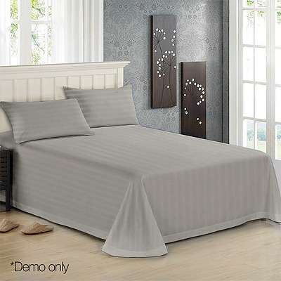 Queen Size 4 Piece Bedsheet Set - Grey - Free Shipping