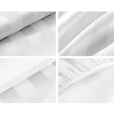 Queen Size 4 Piece Bedsheet Set - White - Free Shipping
