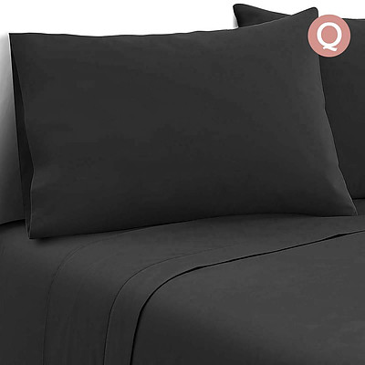 4 Piece Microfibre Sheet Set Queen- Black - Brand New - Free Shipping