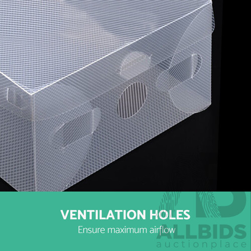 40pcs Clear Shoe Storage Box Transparent Foldable Stackable Boxes Organize Home - Brand New - Free Shipping