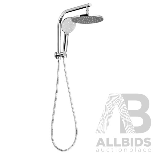 9 inch Rain Shower Head Round Wall Bathroom Arm Handheld Spray Bracket Rail Chrome - Brand New - Free Shipping