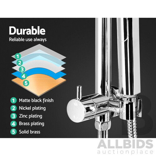 9 inch Rain Shower Head Round Wall Bathroom Arm Handheld Spray Bracket Rail Chrome - Brand New - Free Shipping