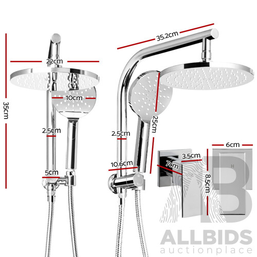 9 inch Rain Shower Head Round Wall Bathroom Arm Handheld Spray Bracket Rail Chrome - Brand New - Free Shipping