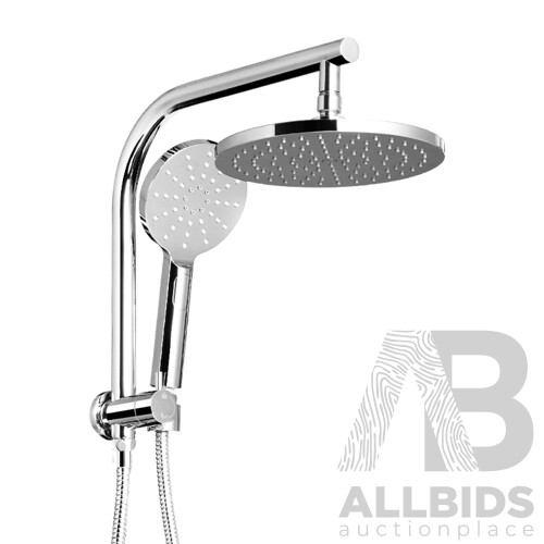 9 inch Rain Shower Head Round Wall Bathroom Arm Handheld Spray Bracket Rail Chrome - Brand New - Free Shipping