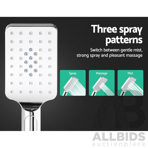 8 inch Rain Shower Head Square Wall Bathroom Arm Handheld Spray Bracket Rail Chrome