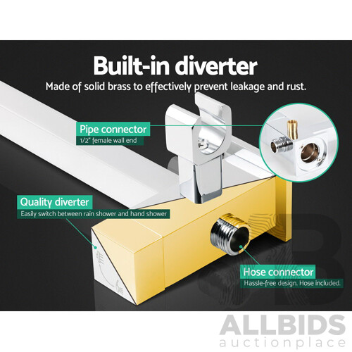 8 inch Rain Shower Head Square Wall Bathroom Arm Handheld Spray Bracket Rail Chrome - Brand New - Free Shipping