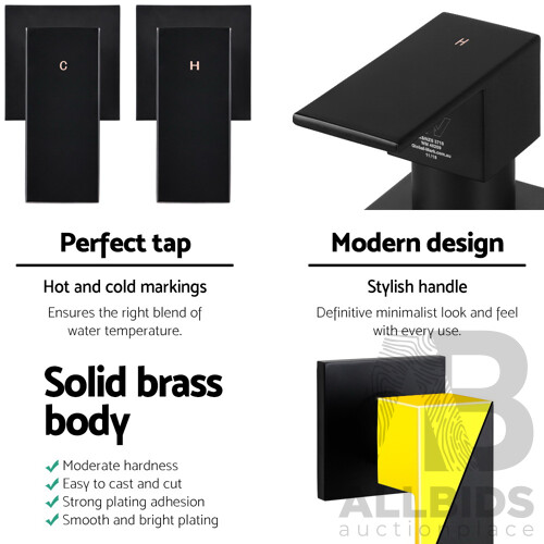 Brass Shower Mixer Head Hot and Cold Bathroom Tap Mat Black - Brand New - Free Shipping