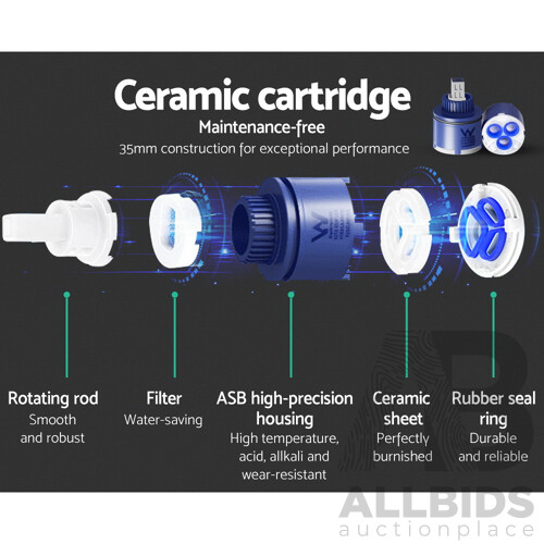 Brass Shower Mixer Head Hot and Cold Bathroom Tap Mat Black - Brand New - Free Shipping